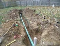 a new irrigation line laid in place